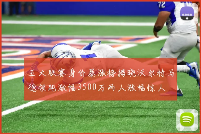 五大联赛身价暴涨榜揭晓沃尔特马德领跑涨幅3500万两人涨幅惊人